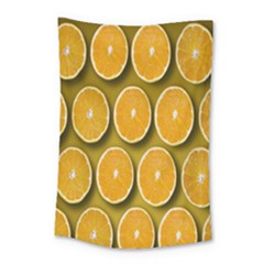 Orange Slices Cross Sections Pattern Small Tapestry by artworkshop