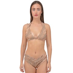 Abstract Marble Effect Earth Stone Texture Double Strap Halter Bikini Set by Wegoenart