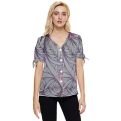 Art Illustration Abstract Background Watercolor Bow Sleeve Button Up Top by Wegoenart