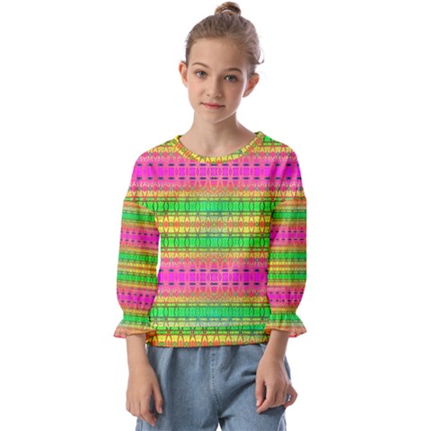 Peace And Love Kids  Cuff Sleeve Top by Thespacecampers