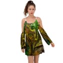 Chameleon Reptile Lizard Animal Kimono Sleeves Boho Dress View1