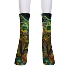 Chameleon Reptile Lizard Animal Crew Socks by Wegoenart