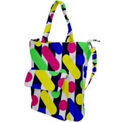 Illustration Geometric Form Circle Line Pattern Shoulder Tote Bag by Wegoenart