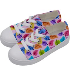 Pattern Illustration Background Abstract Leaves To Dye Kids  Low Top Canvas Sneakers by Wegoenart