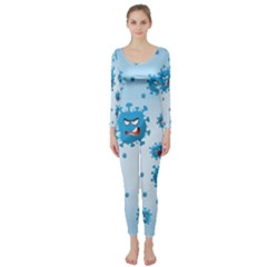 Illustration Virus Pattern Long Sleeve Catsuit by Wegoenart