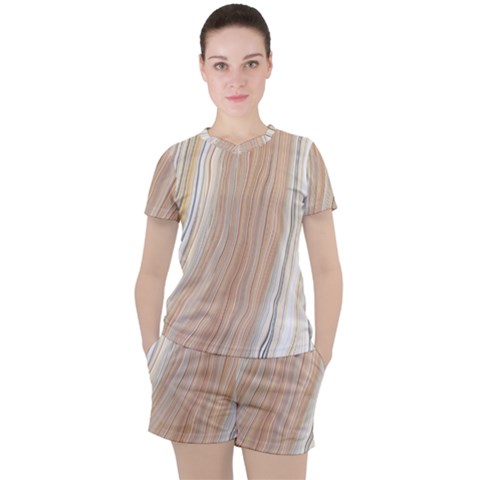 Marble Texture Marble Painting Women s Tee And Shorts Set by Wegoenart