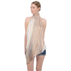 Marble Texture Marble Painting Halter Asymmetric Satin Top by Wegoenart