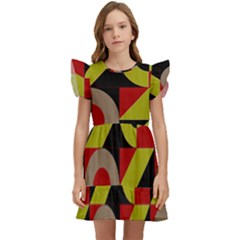 Illustration Background Pattern Texture Design Kids  Winged Sleeve Dress by Wegoenart