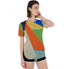 Illustration Colored Paper Abstract Background Perpetual Short Sleeve T-shirt by Wegoenart