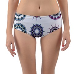 Illustration Pattern Geometric Art Dividers Digital Art Reversible Mid-waist Bikini Bottoms by Wegoenart