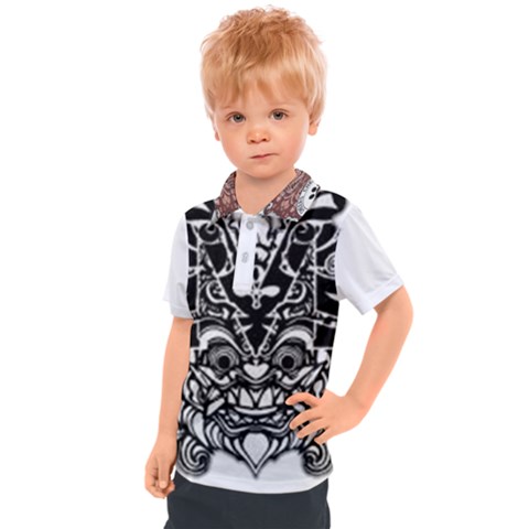 Im Fourth Dimension Black White 35 Kids  Polo Tee by imanmulyana