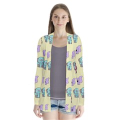 Illustration Animals Pastel Children Colorful Drape Collar Cardigan by Wegoenart