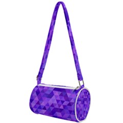 Illustration Purple Triangle Purple Background Mini Cylinder Bag by Wegoenart