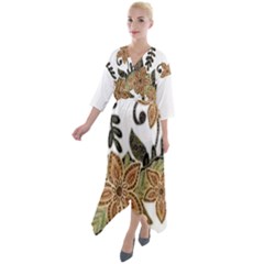 Im Fourth Dimension Colour 54 Quarter Sleeve Wrap Front Maxi Dress by imanmulyana