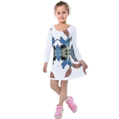 Im Fourth Dimension Colour 60 Kids  Long Sleeve Velvet Dress by imanmulyana