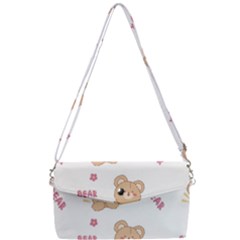 Illustrations Bear Cartoon Background Pattern Removable Strap Clutch Bag by Sudhe