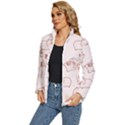 Pig Cartoon Background Pattern Women s Puffer Bubble Jacket Coat View2