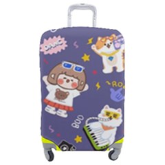 Girl Cartoon Background Pattern Luggage Cover (medium) by Sudhe