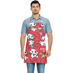 Rabbit Background Cartoon Kitchen Apron by Sudhe