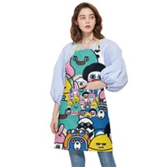 Illustration Animals Cartoon Background Pattern Pocket Apron by Sudhe