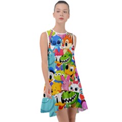 Illustration Cartoon Character Animal Cute Frill Swing Dress by Sudhe
