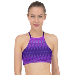 Illustration Purple Abstract Wallpaper Pattern Abstract Racer Front Bikini Top by Sudhe