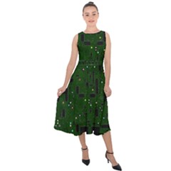 Board Conductors Circuits Midi Tie-back Chiffon Dress by Jancukart