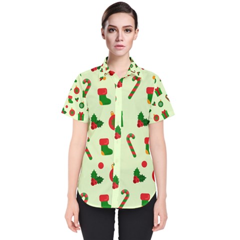 Illustration Festive Background Holiday Background Women s Short Sleeve Shirt by Amaryn4rt
