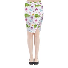 Turtles Animals Sea Life Midi Wrap Pencil Skirt by Amaryn4rt