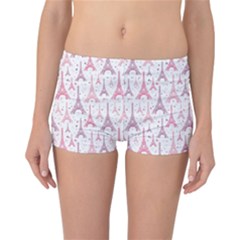 Eiffel Tower Pattern Wallpaper Reversible Boyleg Bikini Bottoms by Amaryn4rt