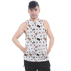 Illustration Cartoon Cat Paw Background Pattern Cute Men s Sleeveless Hoodie by Amaryn4rt