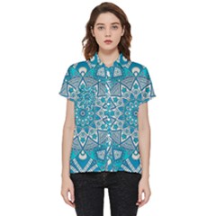Mandala Blue Short Sleeve Pocket Shirt by zappwaits