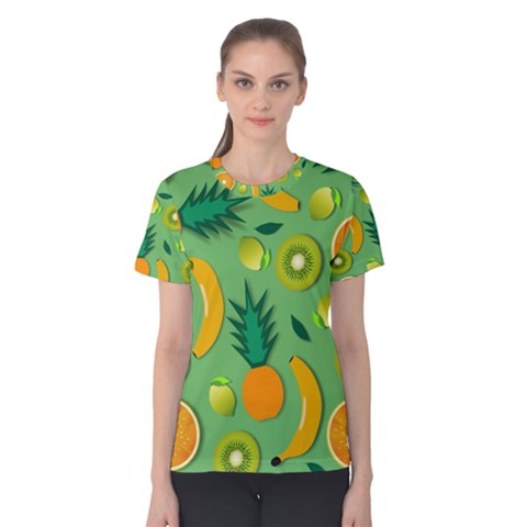 Fruit Tropical Pattern Design Art Women s Cotton Tee by danenraven