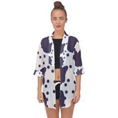Illustration Cow Pattern Texture Cloth Dot Animal Open Front Chiffon Kimono by danenraven