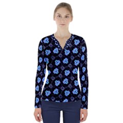 Illustration Pattern Design Home V-neck Long Sleeve Top by danenraven