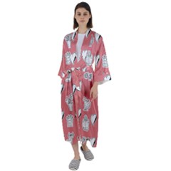 Stickers Hobbies Hearts Reading Maxi Satin Kimono by danenraven