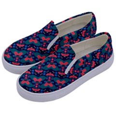 Illustration Tile Pattern Patchwork Kids  Canvas Slip Ons by danenraven