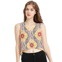 Background Flower Abstract Pattern V-neck Cropped Tank Top by danenraven