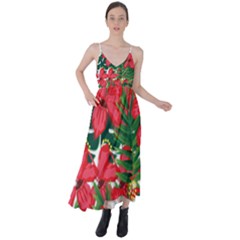 Tulips Design Tie Back Maxi Dress by designsbymallika