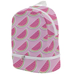 Pink Melon Wayermelon Pattern Food Fruit Melon Zip Bottom Backpack by Ravend