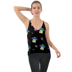 Illustration Cosmos Cosmo Rocket Spaceship -ufo Chiffon Cami by danenraven