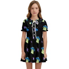 Illustration Cosmos Cosmo Rocket Spaceship -ufo Kids  Sweet Collar Dress by danenraven