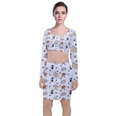 Cute Cat Kitten Animal Design Pattern Top And Skirt Sets by danenraven