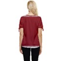 Christmas Red Graphic Bow Sleeve Button Up Top View4