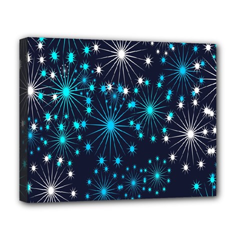 Abstract Pattern Snowflakes Deluxe Canvas 20  X 16  (stretched) by artworkshop
