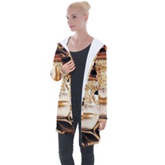 Venetian Mask Longline Hooded Cardigan