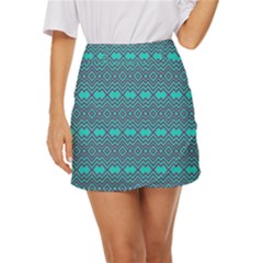 Abstract Chevron Zigzag Pattern Mini Front Wrap Skirt by danenraven