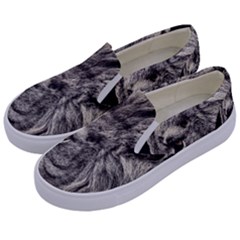 Angry Male Lion Kids  Canvas Slip Ons by Jancukart