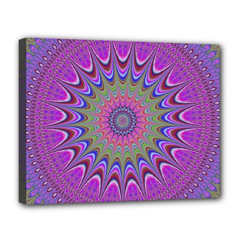 Art Mandala Design Ornament Flower Canvas 14  X 11  (stretched) by Ravend