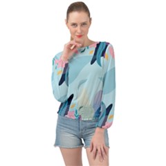 Leaves Leaf Nature Background Plant Banded Bottom Chiffon Top by danenraven